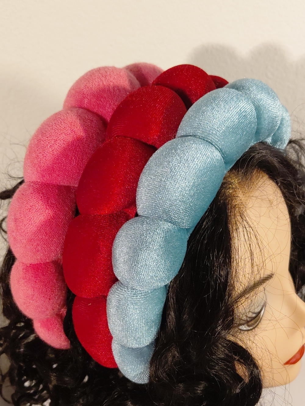3 Bella Plush Braided Padded Headbands
